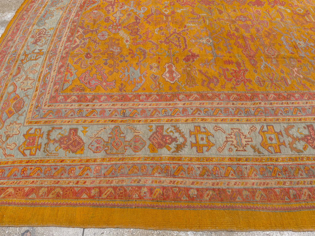 Antique Turkish Oushak Large Room Size Carpet, No.31823 - Gss