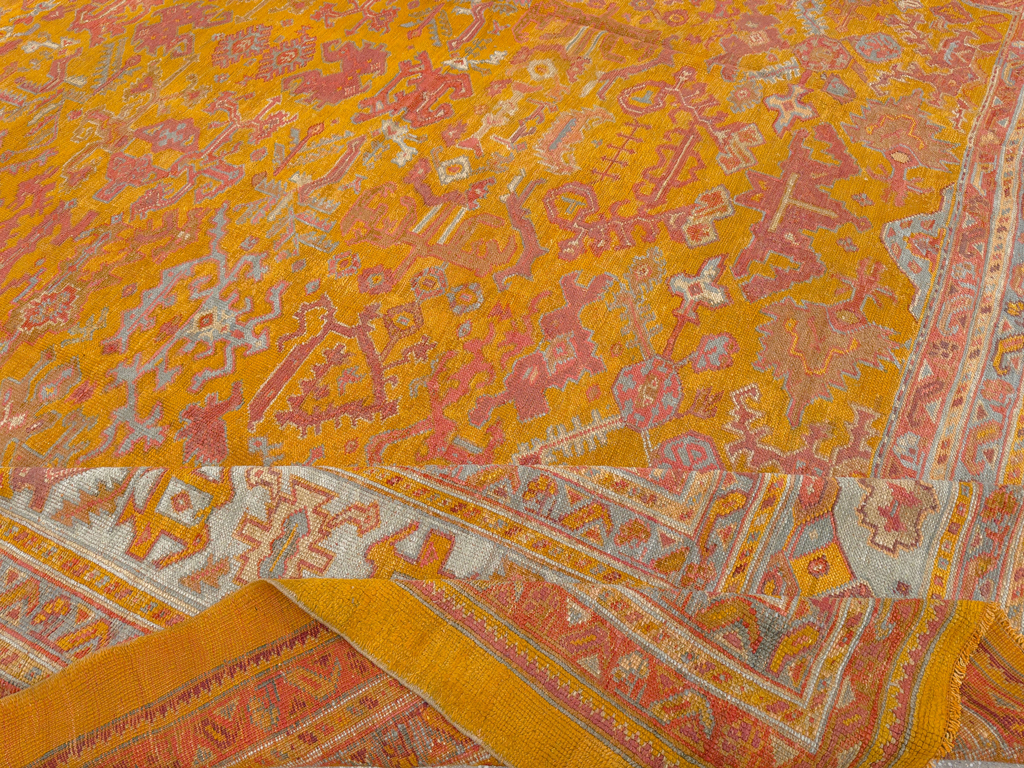 Antique Turkish Oushak Large Room Size Carpet, No.31823 - Gss
