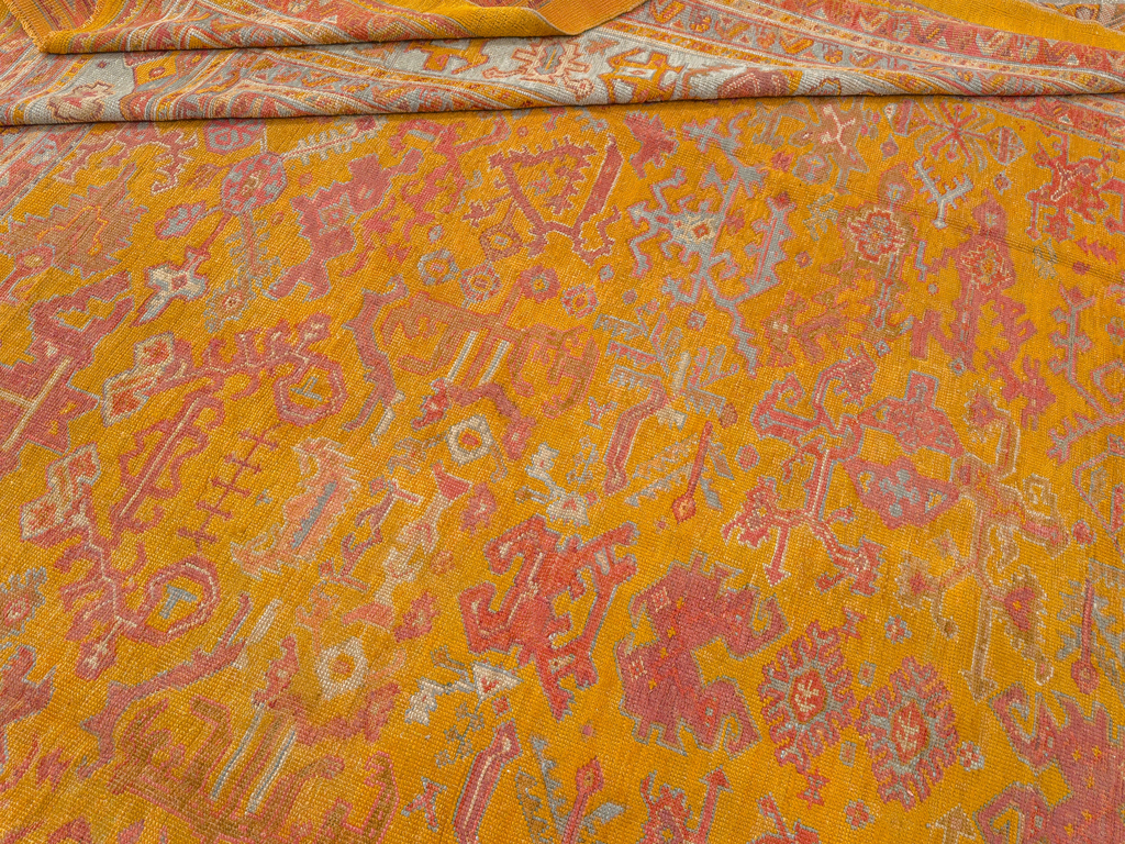 Antique Turkish Oushak Large Room Size Carpet, No.31823 - Gss