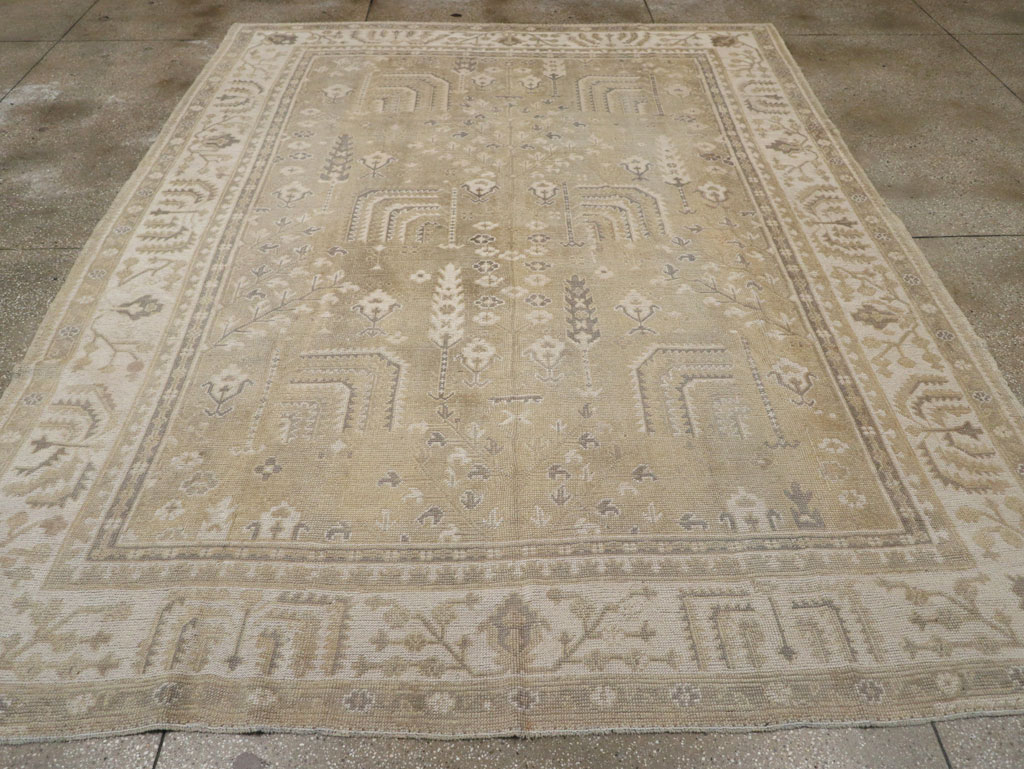 Antique Turkish Oushak Room Size Carpet, No.31826 - Gss