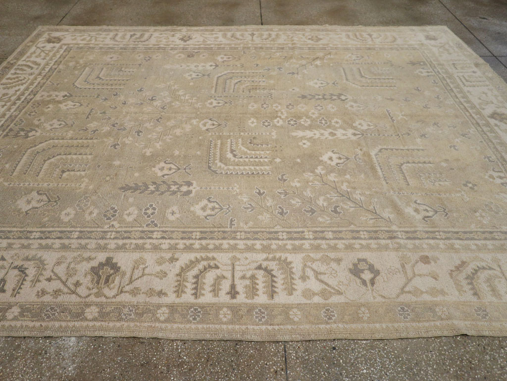 Antique Turkish Oushak Room Size Carpet, No.31826 - Gss