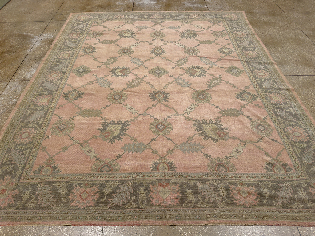 Antique Turkish Oushak Room Size Carpet, No.31829 - Gss