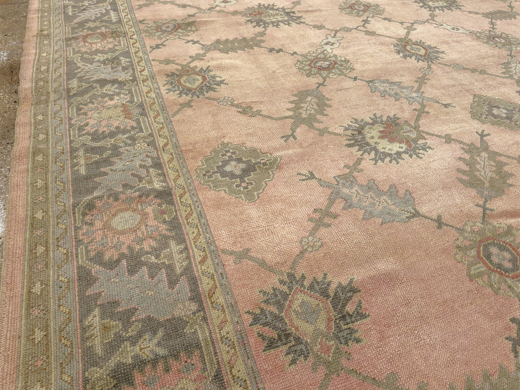 Antique Turkish Oushak Room Size Carpet, No.31829 - Gss