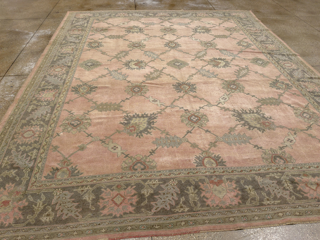 Antique Turkish Oushak Room Size Carpet, No.31829 - Gss