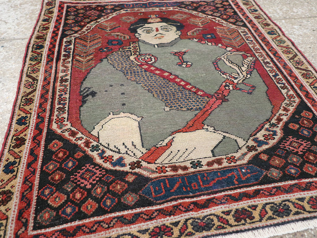 Antique Persian Pictorial Malayer Rug, No.31833 - Gss