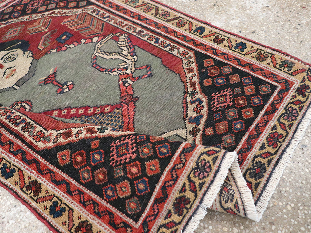Antique Persian Pictorial Malayer Rug, No.31833 - Gss