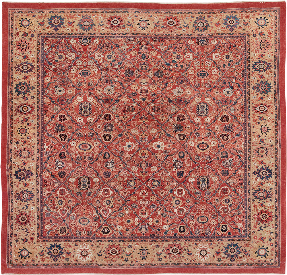 Antique Persian Mahal Square Room Size Carpet, No.31836 - Gss