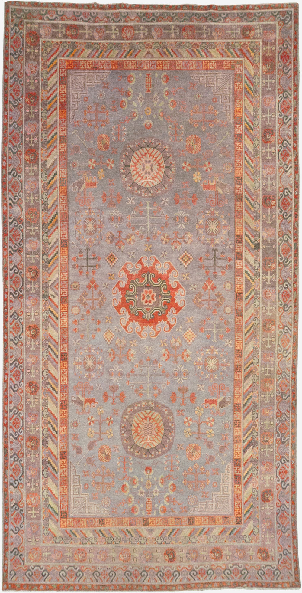 Antique East Turkestan Khotan Long and Narrow Carpet, No.31840 - Gss