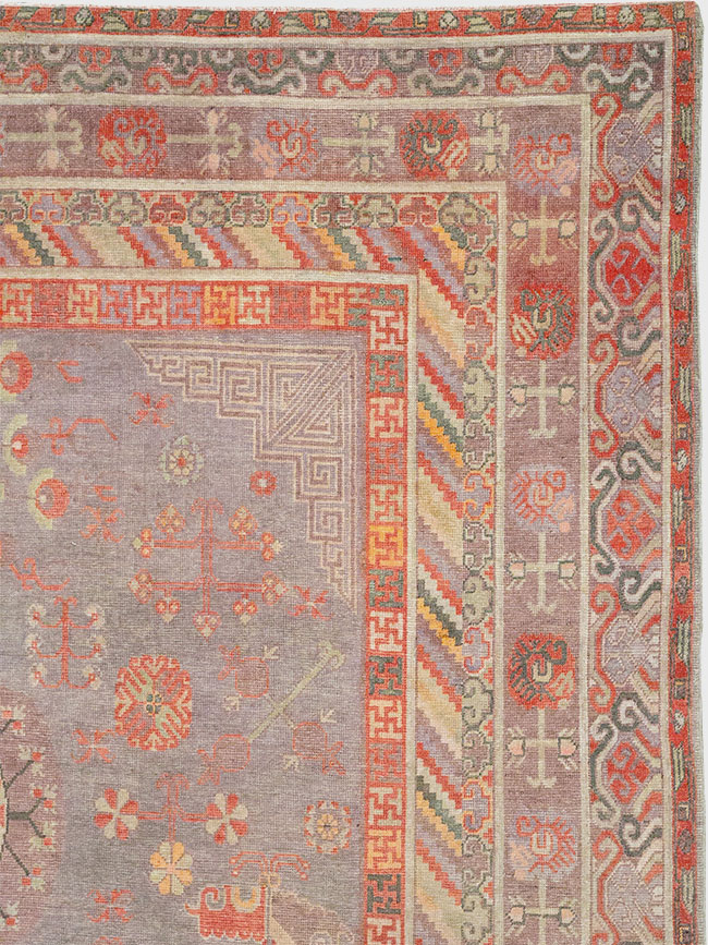 Antique East Turkestan Khotan Long and Narrow Carpet, No.31840 - Gss