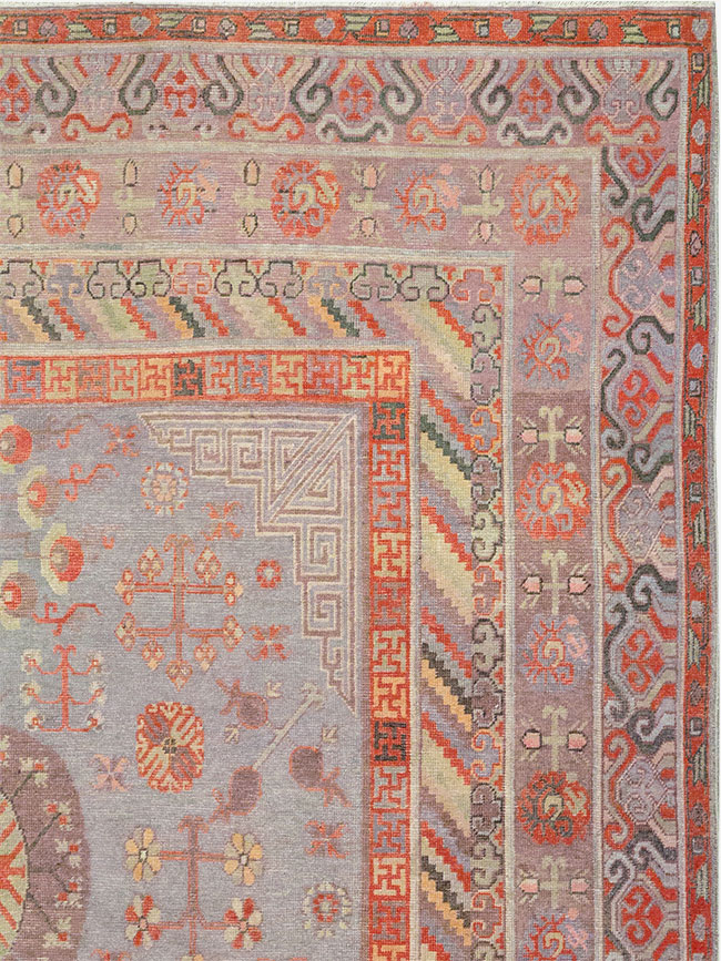 Antique East Turkestan Khotan Long and Narrow Carpet, No.31840 - Gss