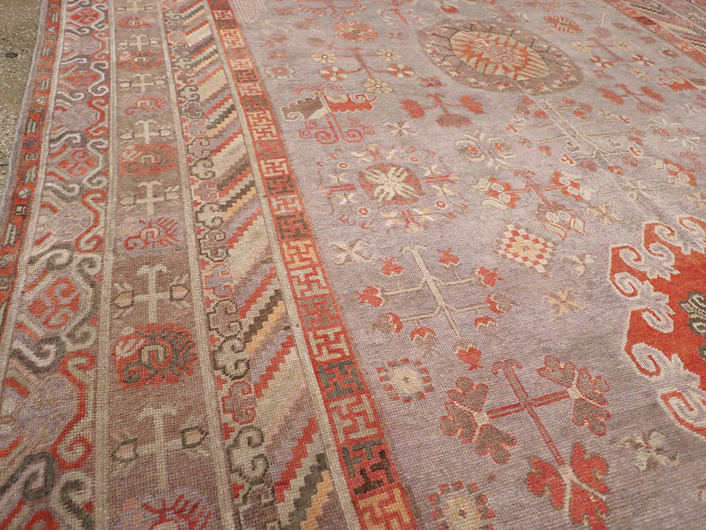 Antique East Turkestan Khotan Long and Narrow Carpet, No.31840 - Gss