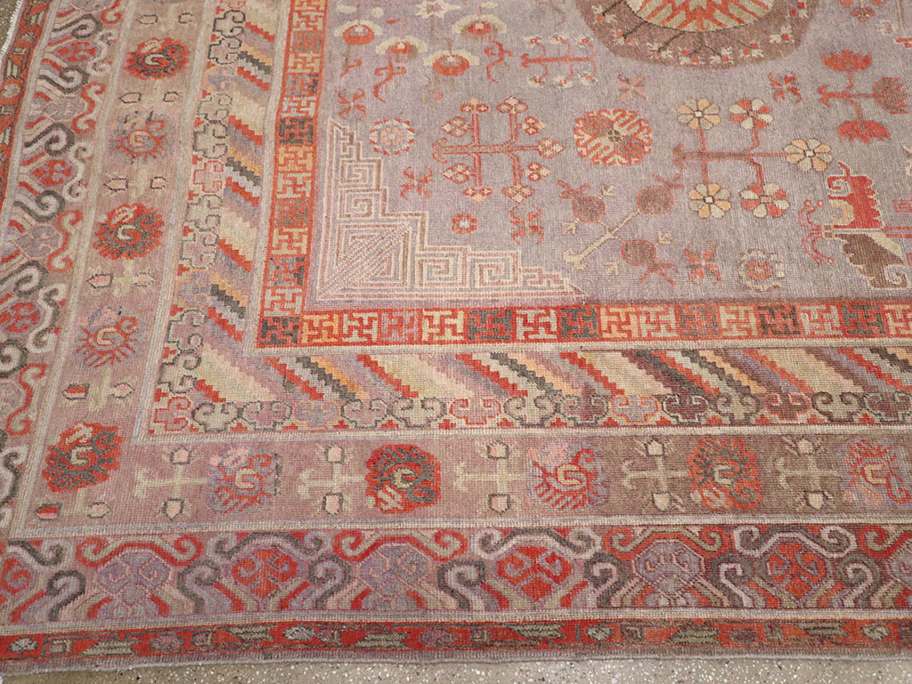 Antique East Turkestan Khotan Long and Narrow Carpet, No.31840 - Gss