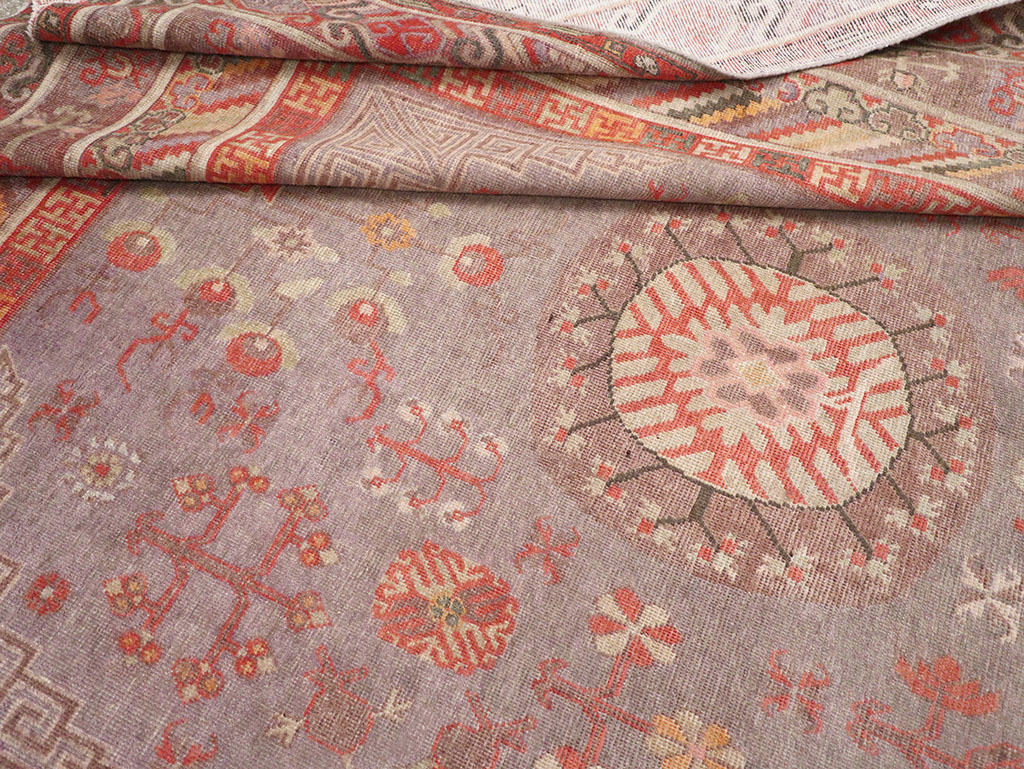 Antique East Turkestan Khotan Long and Narrow Carpet, No.31840 - Gss