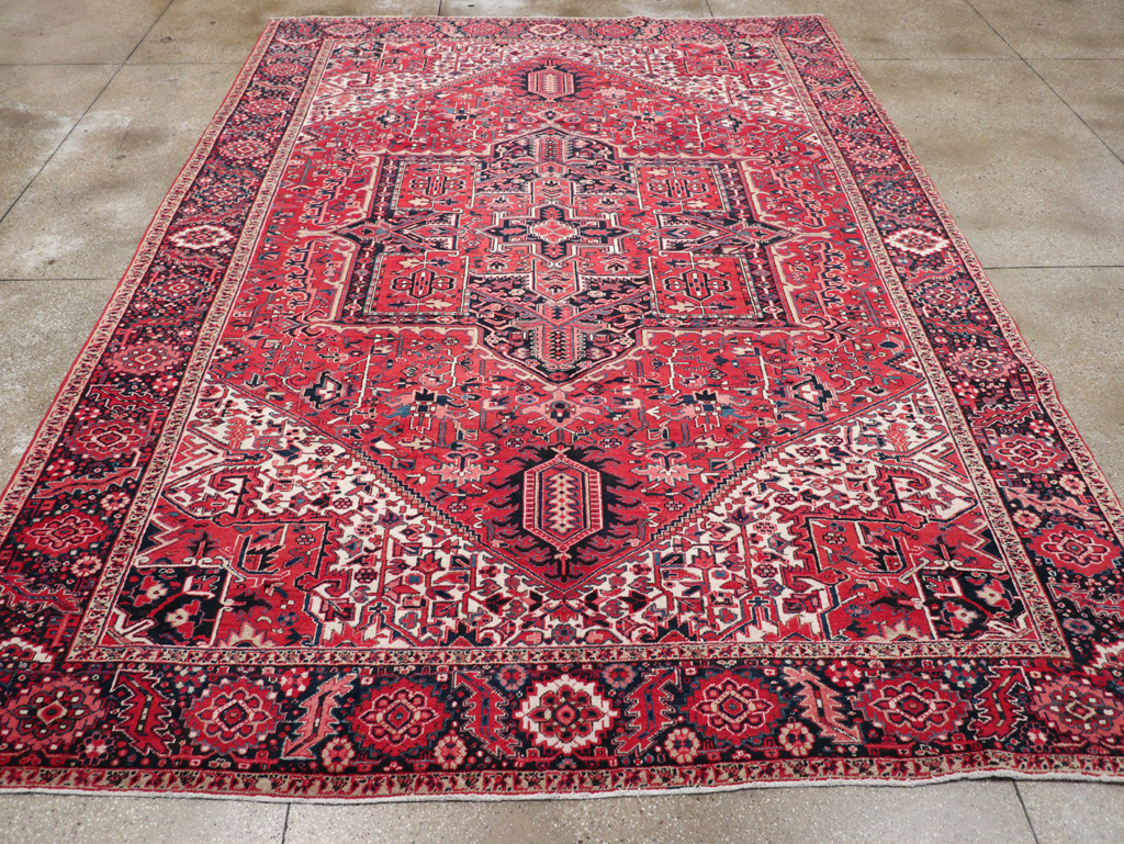 Vintage Persian Heriz Room Size Carpet, No.31864 - Gss