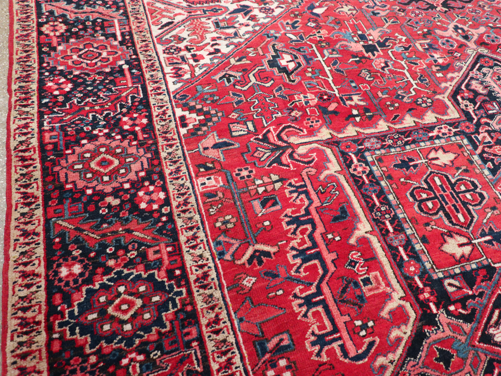 Vintage Persian Heriz Room Size Carpet, No.31864 - Gss