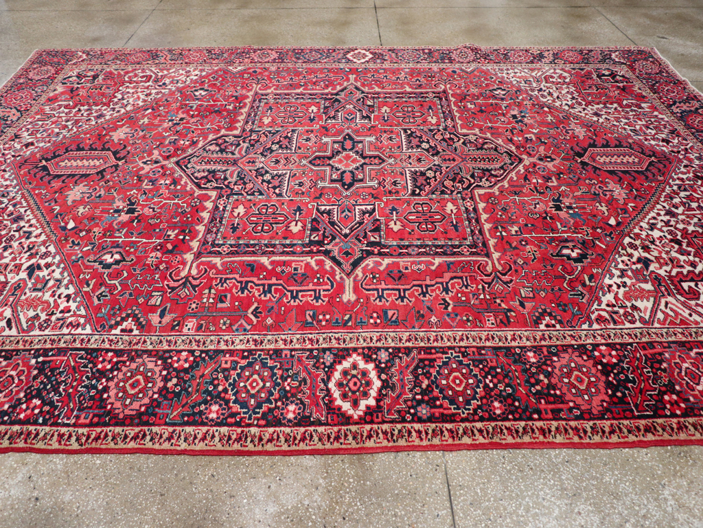 Vintage Persian Heriz Room Size Carpet, No.31864 - Gss