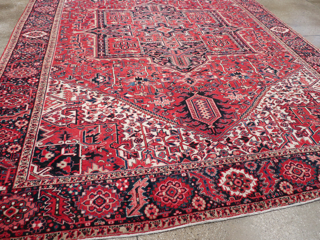 Vintage Persian Heriz Room Size Carpet, No.31864 - Gss