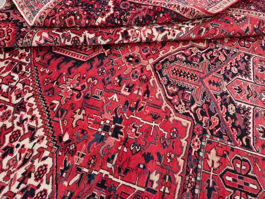 Vintage Persian Heriz Room Size Carpet, No.31864 - Gss