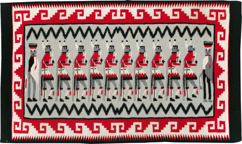 Vintage American Navajo Pictorial Rug, No.31869 - Gss