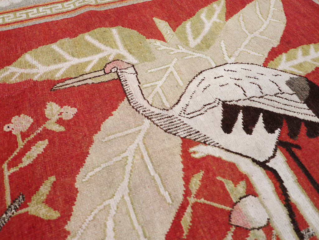 Antique East Turkestan Khotan Pictorial Accent Rug, No.31881 - Gss