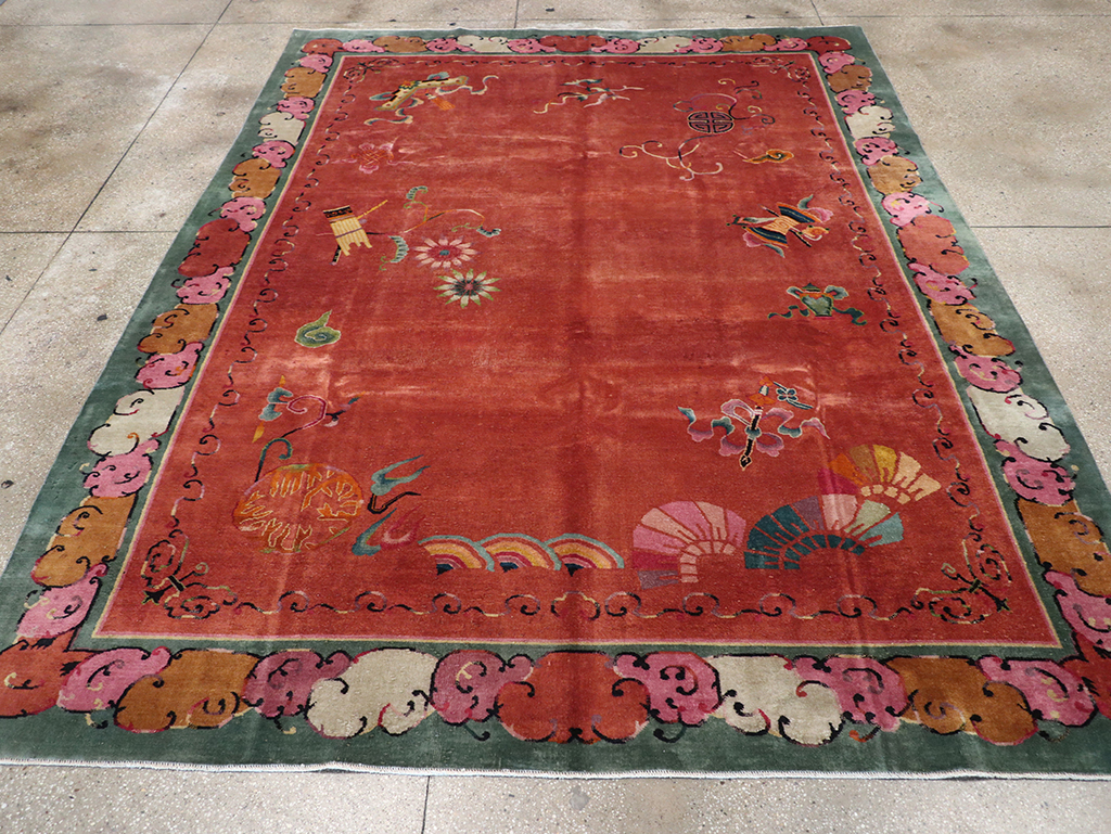 Vintage Chinese Art Deco Room Size Carpet, No.31885 - Gss