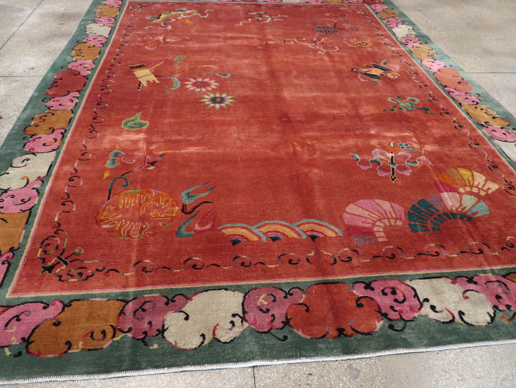 Vintage Chinese Art Deco Room Size Carpet, No.31885 - Gss