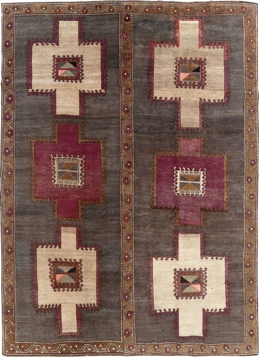 Tribal Vintage Turkish Anatolian Room Size Carpet, No.31897 - Gss