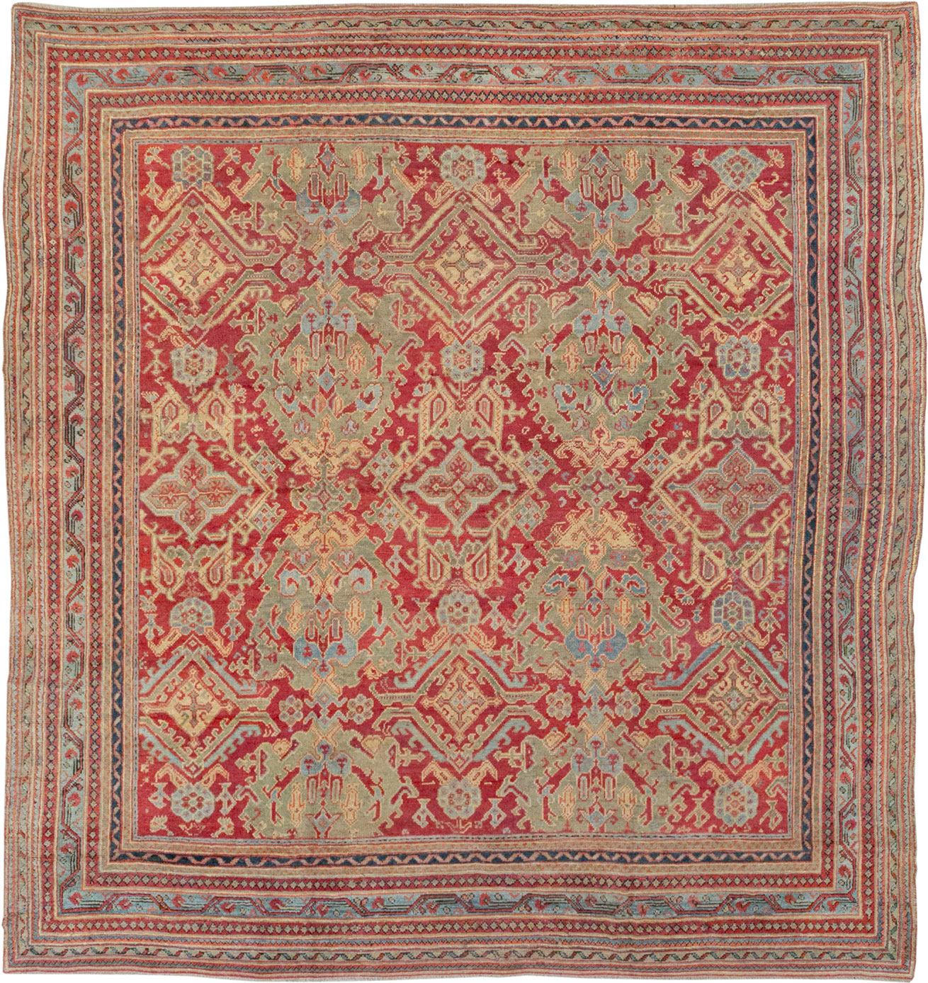 Antique Turkish Oushak Large Room Size Carpet, No.31899 - Gss