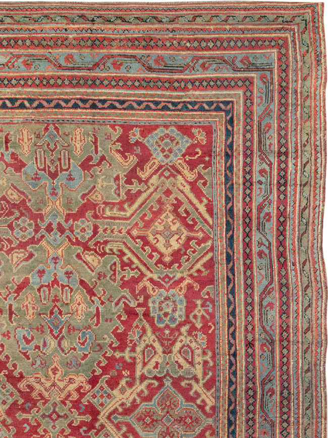 Antique Turkish Oushak Large Room Size Carpet, No.31899 - Gss