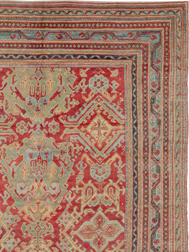 Antique Turkish Oushak Large Room Size Carpet, No.31899 - Gss