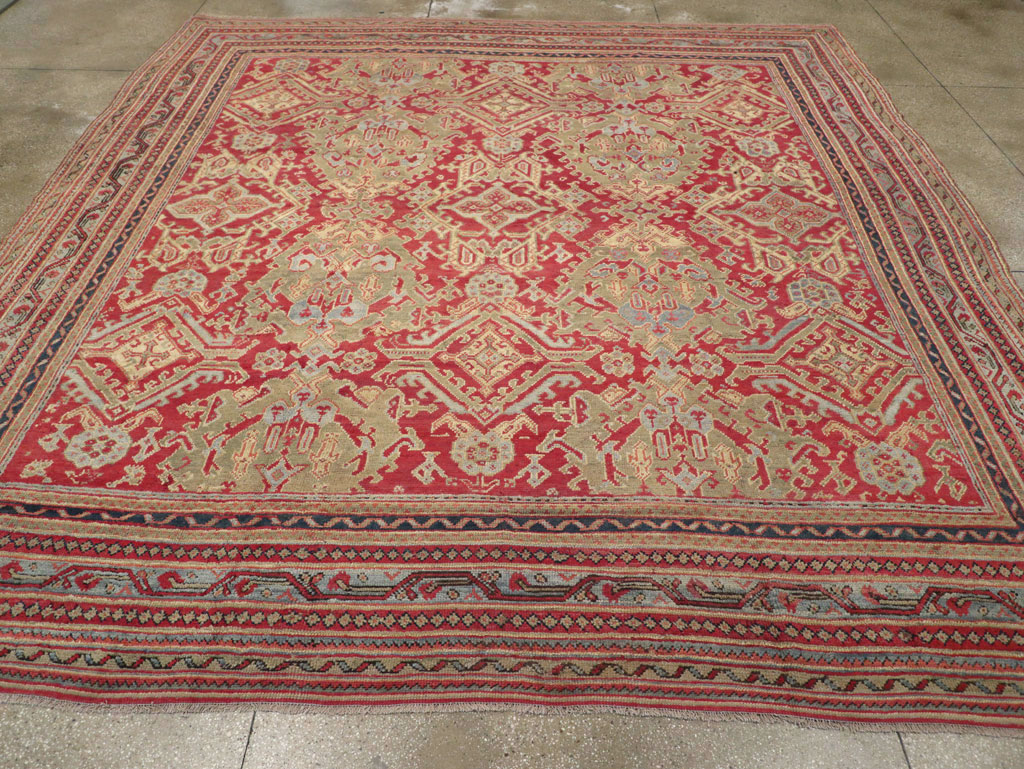 Antique Turkish Oushak Large Room Size Carpet, No.31899 - Gss