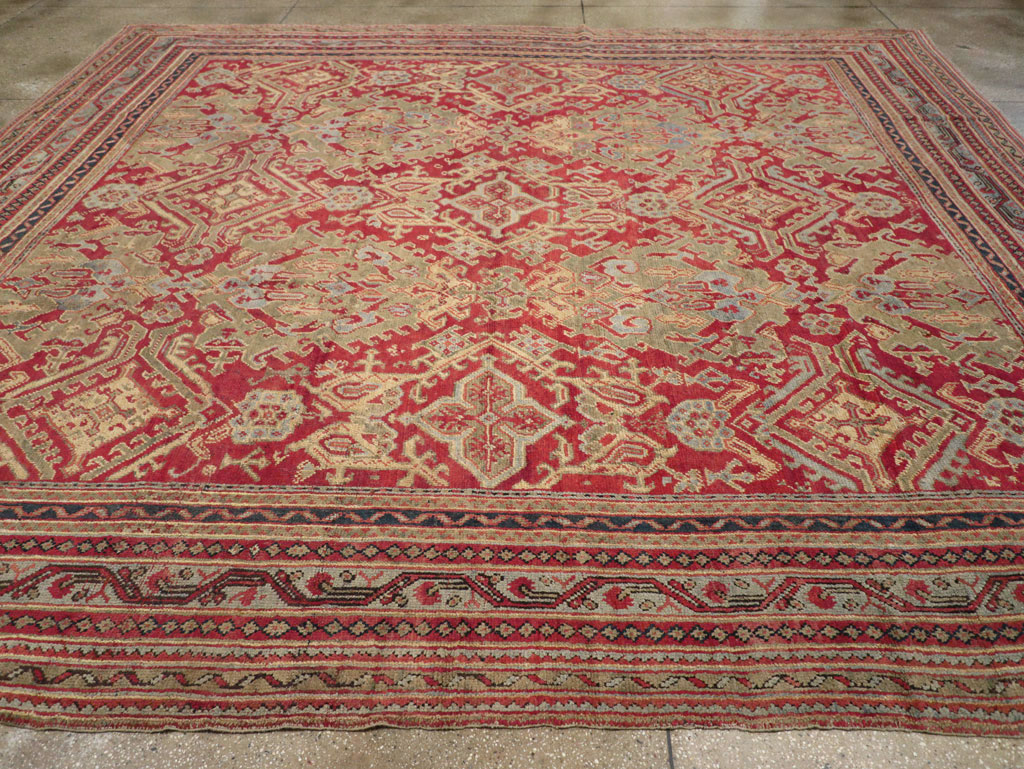 Antique Turkish Oushak Large Room Size Carpet, No.31899 - Gss