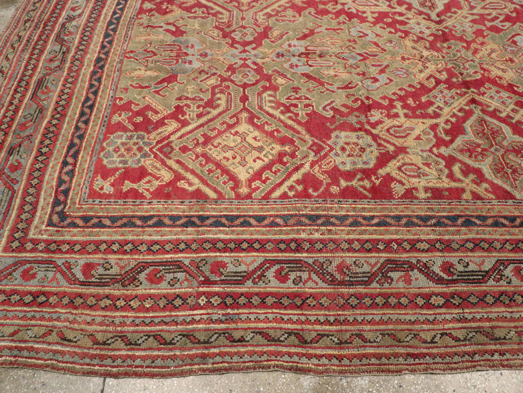Antique Turkish Oushak Large Room Size Carpet, No.31899 - Gss