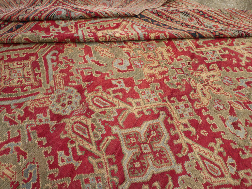Antique Turkish Oushak Large Room Size Carpet, No.31899 - Gss