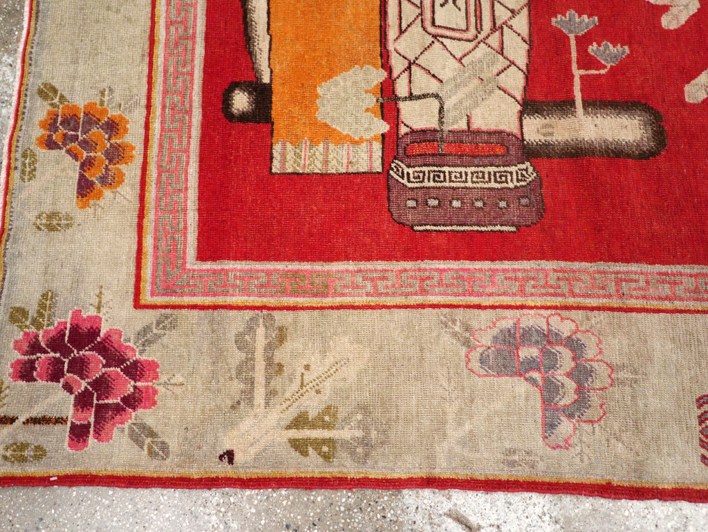 Vintage East Turkestan Pictorial Vase Khotan, No.31902 - Gss