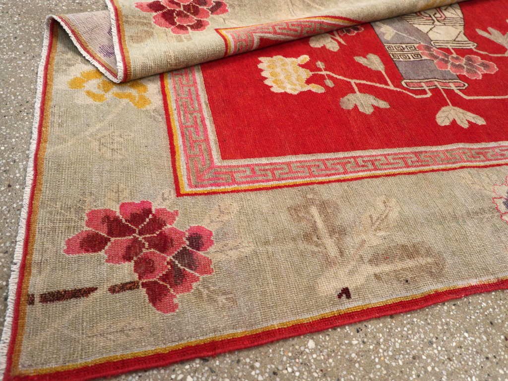 Vintage East Turkestan Pictorial Vase Khotan, No.31902 - Gss