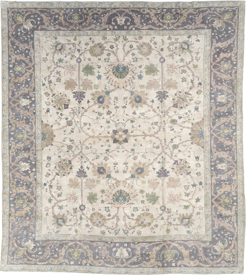 Vintage Turkish Oushak Large Square Room Size Carpet, No.31911 - Gss