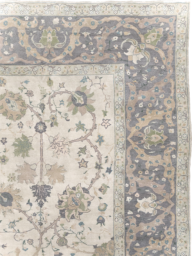 Vintage Turkish Oushak Large Square Room Size Carpet, No.31911 - Gss
