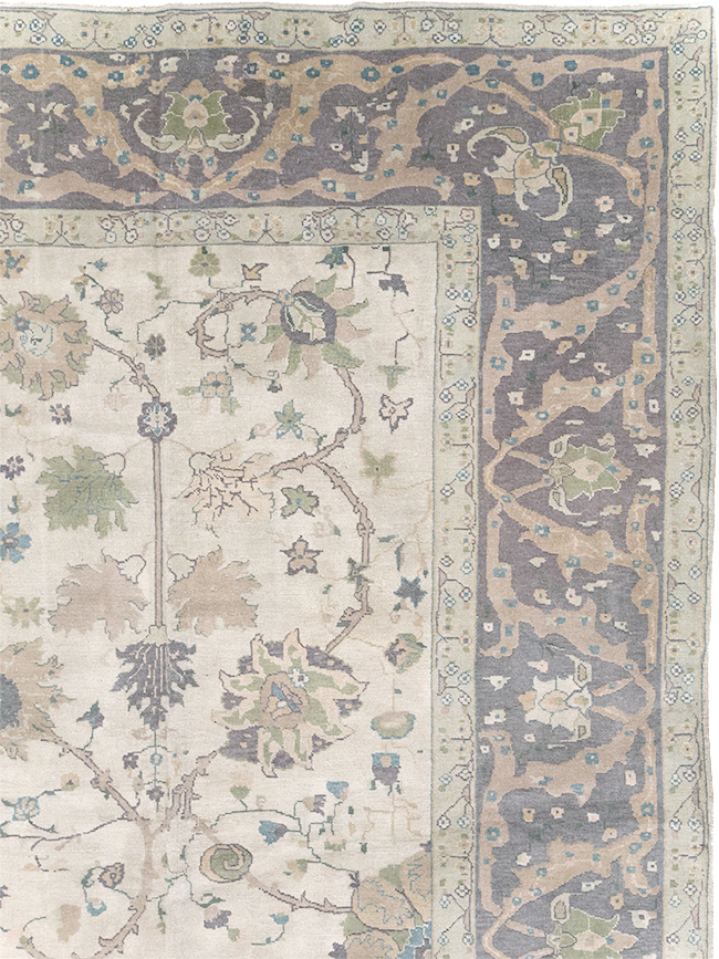 Vintage Turkish Oushak Large Square Room Size Carpet, No.31911 - Gss