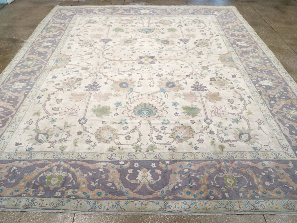 Vintage Turkish Oushak Large Square Room Size Carpet, No.31911 - Gss