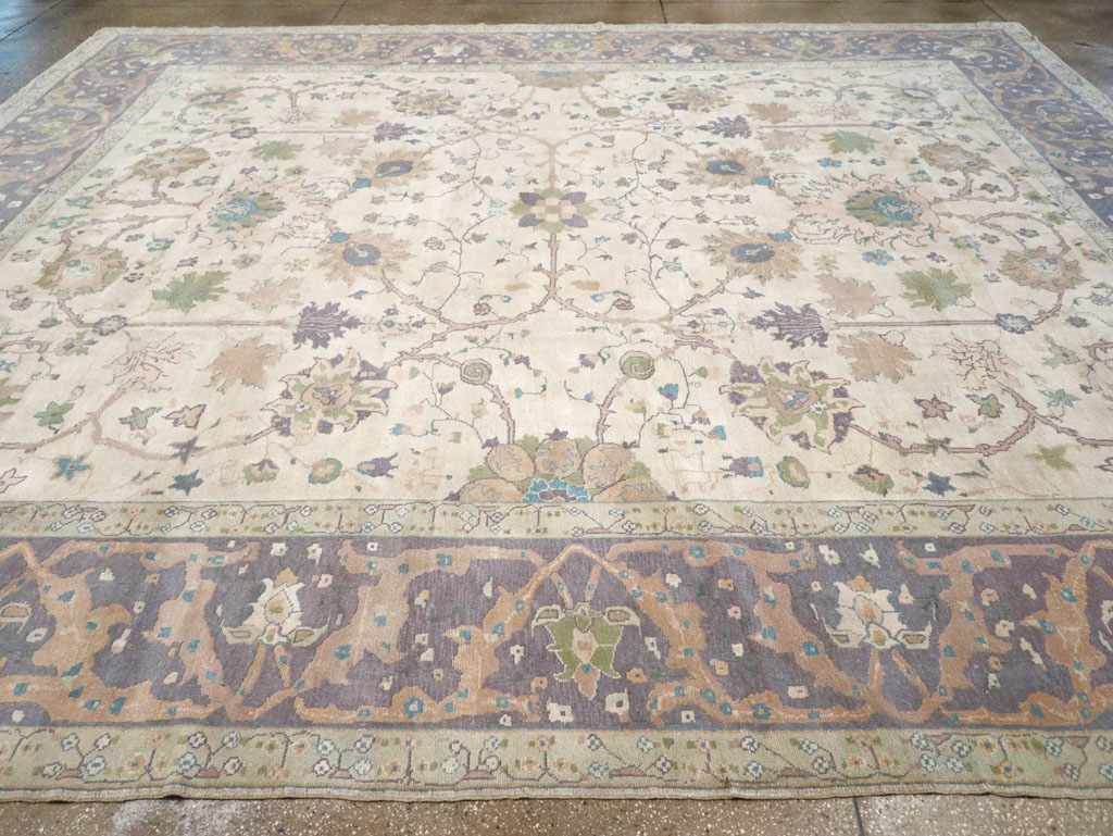 Vintage Turkish Oushak Large Square Room Size Carpet, No.31911 - Gss
