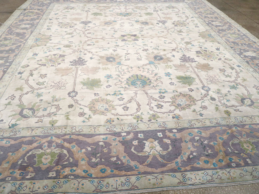 Vintage Turkish Oushak Large Square Room Size Carpet, No.31911 - Gss