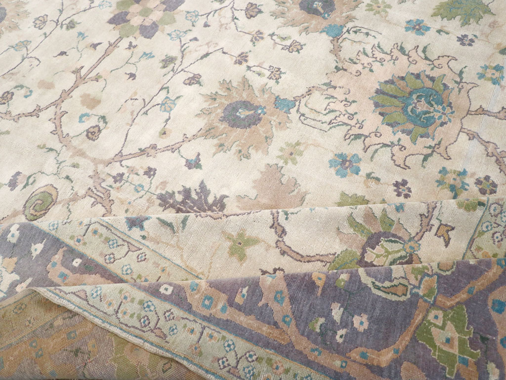 Vintage Turkish Oushak Large Square Room Size Carpet, No.31911 - Gss