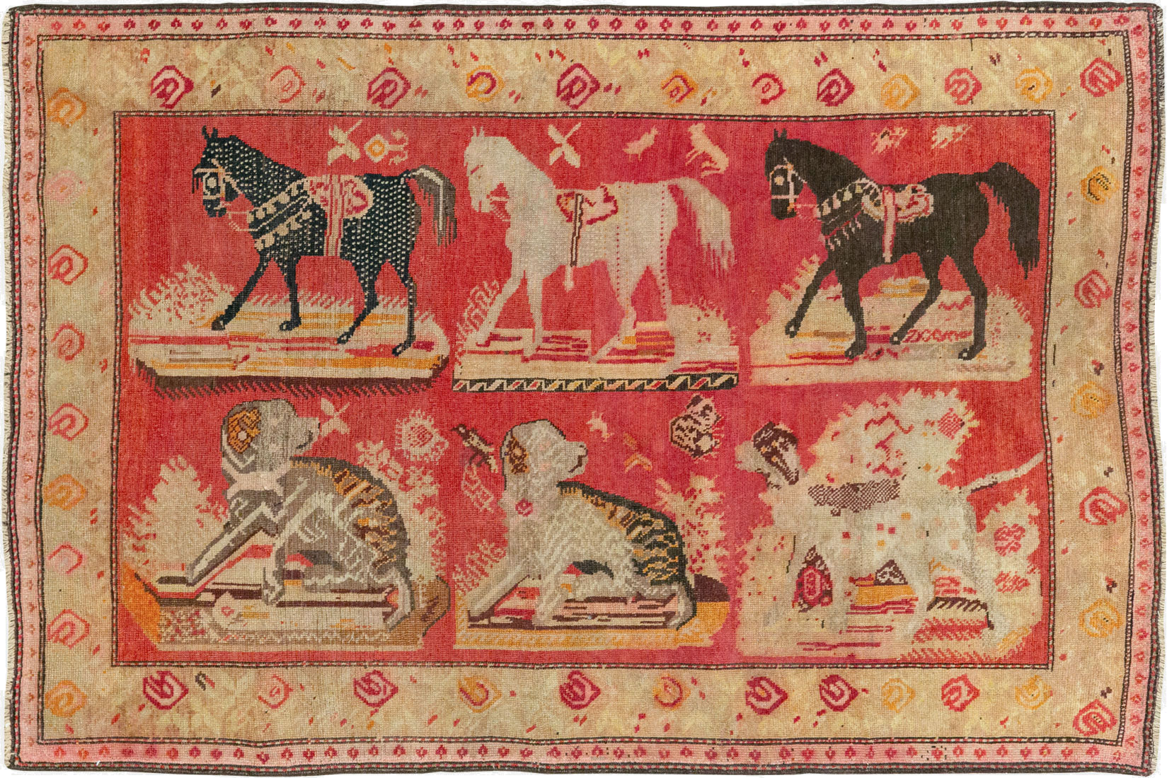 Antique Russian Karabagh Pictorial Rug, No.31914 - Gss