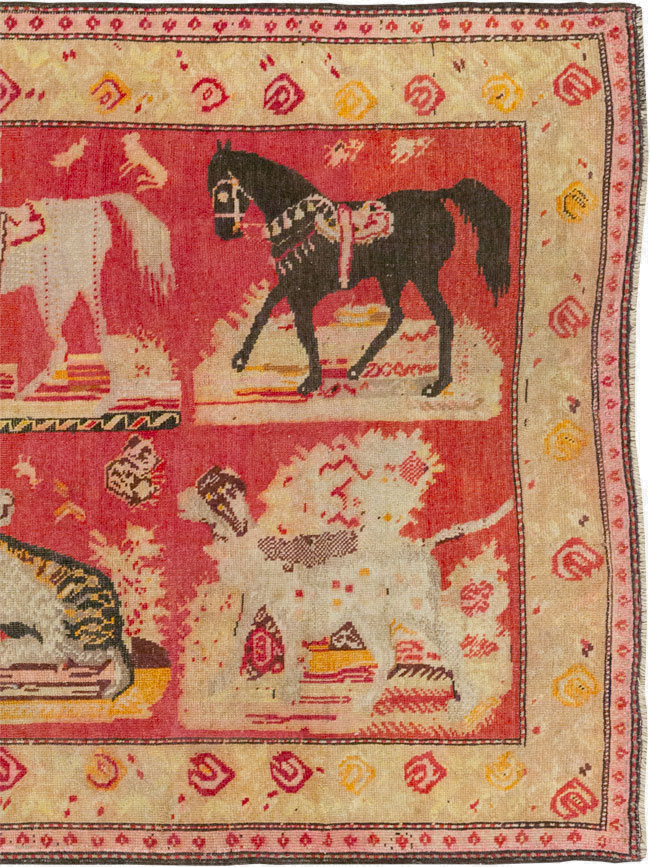 Antique Russian Karabagh Pictorial Rug, No.31914 - Gss