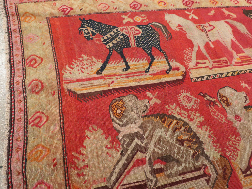 Antique Russian Karabagh Pictorial Rug, No.31914 - Gss