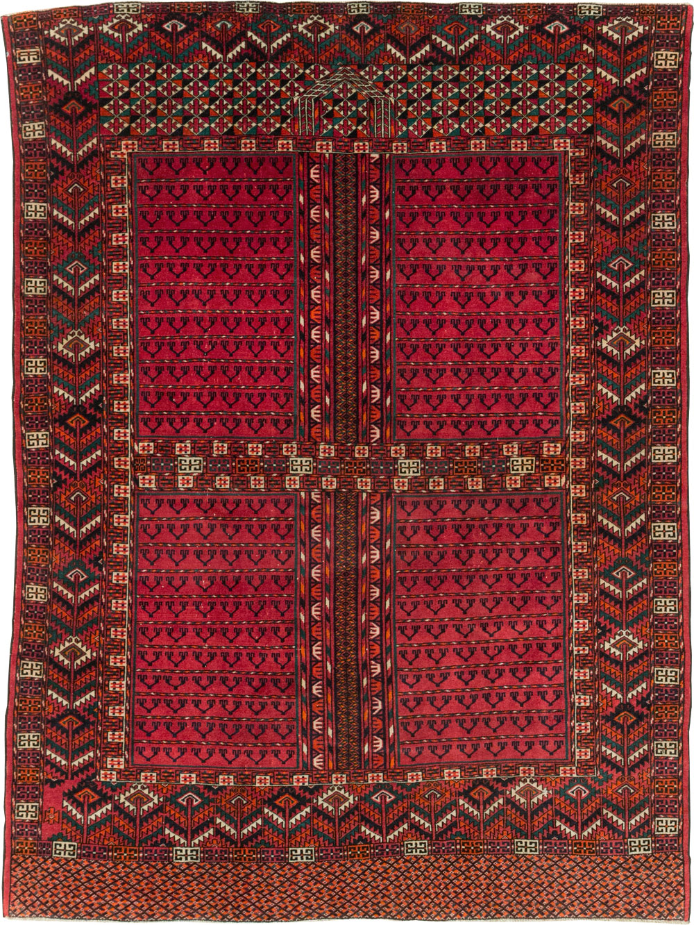 Vintage Central Asian Tekke Accent Rug, No.31915 - Gss