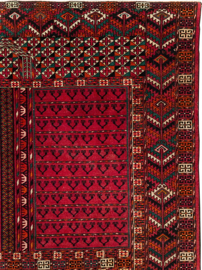Vintage Central Asian Tekke Accent Rug, No.31915 - Gss