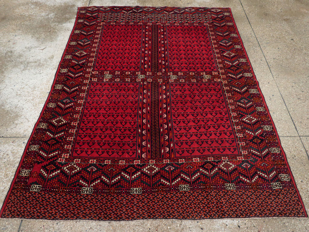 Vintage Central Asian Tekke Accent Rug, No.31915 - Gss