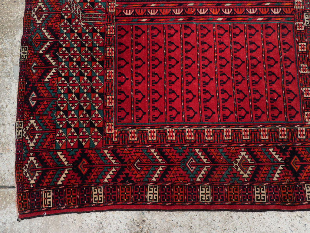 Vintage Central Asian Tekke Accent Rug, No.31915 - Gss